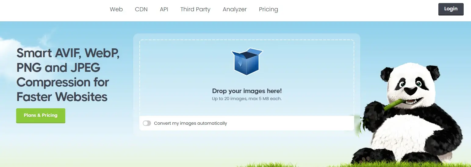 Strona główna narzędzia TinyPNG (adres url:https://tinypng.com/)